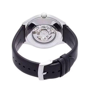Emporio Armani AR60003 Automatic Black Leather Skeleton Men's Watch — view 2