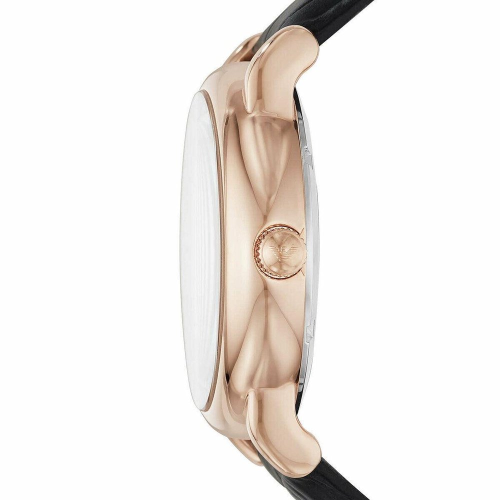 Emporio Armani AR60007 Automatic Black Leather Men's Watch — view 2