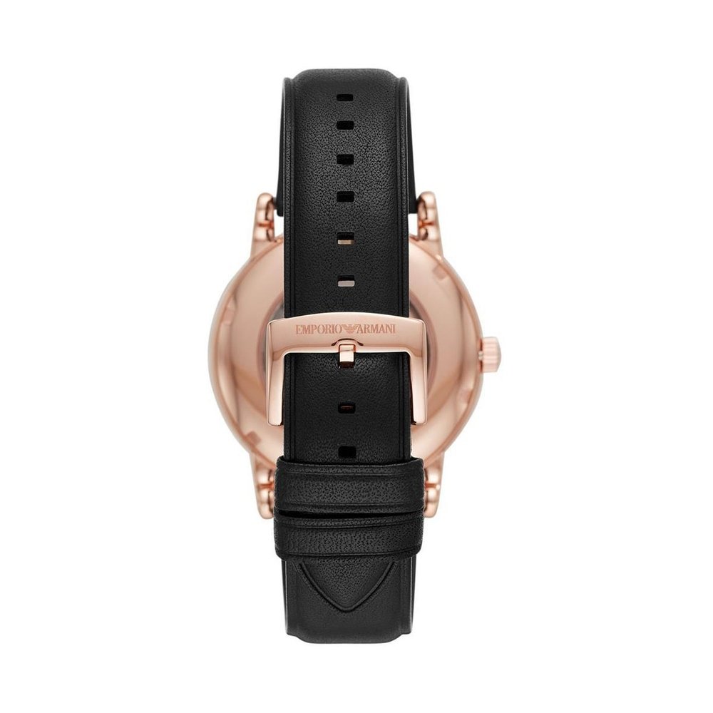 Emporio Armani AR60013 Automatic Black Leather Men's Watch — view 2