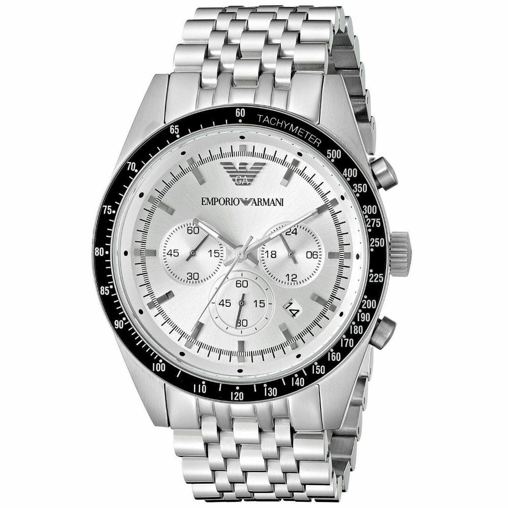 Emporio Armani AR6073 Sportivo Silver Chronograph Men's Watch