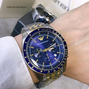 Emporio Armani AR8030 Two Tone Tazio Chronograph Men's Watch — view 6