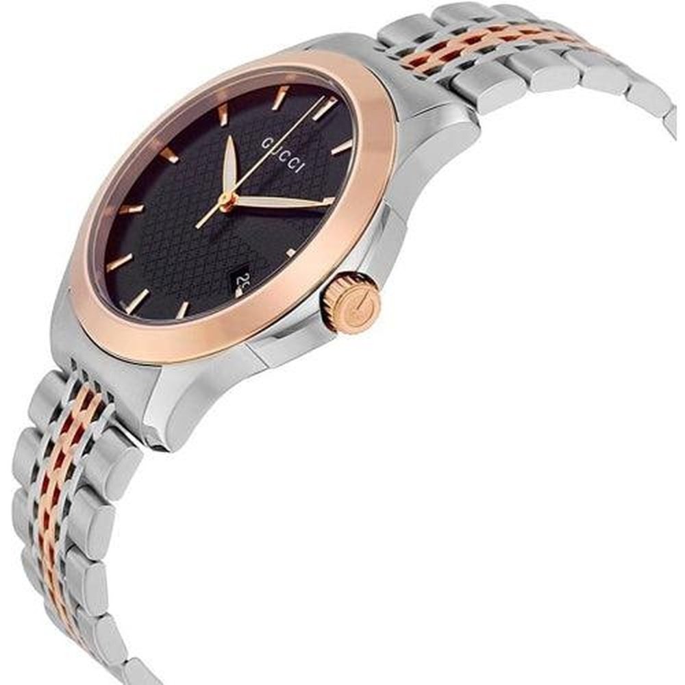 Gucci YA126410 Men's G-Timeless 38mm Black Face Two-Tone Watch — view 4