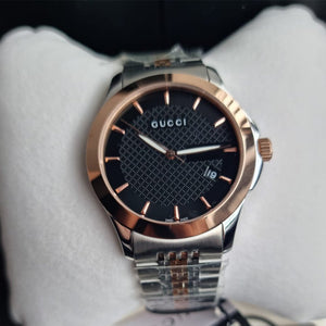 Gucci YA126410 Men's G-Timeless 38mm Black Face Two-Tone Watch — view 3