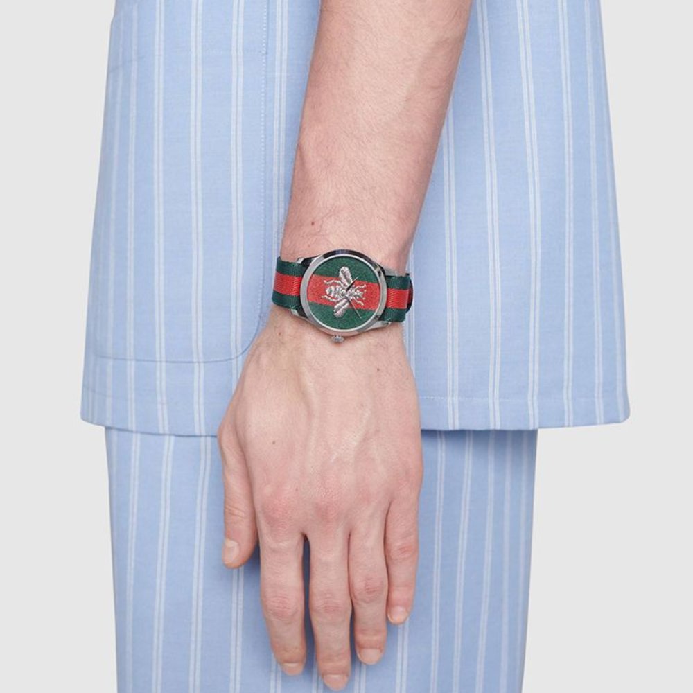 Gucci YA1264148 G-Timeless Bee Fabric Strap Men's Watch — view 5
