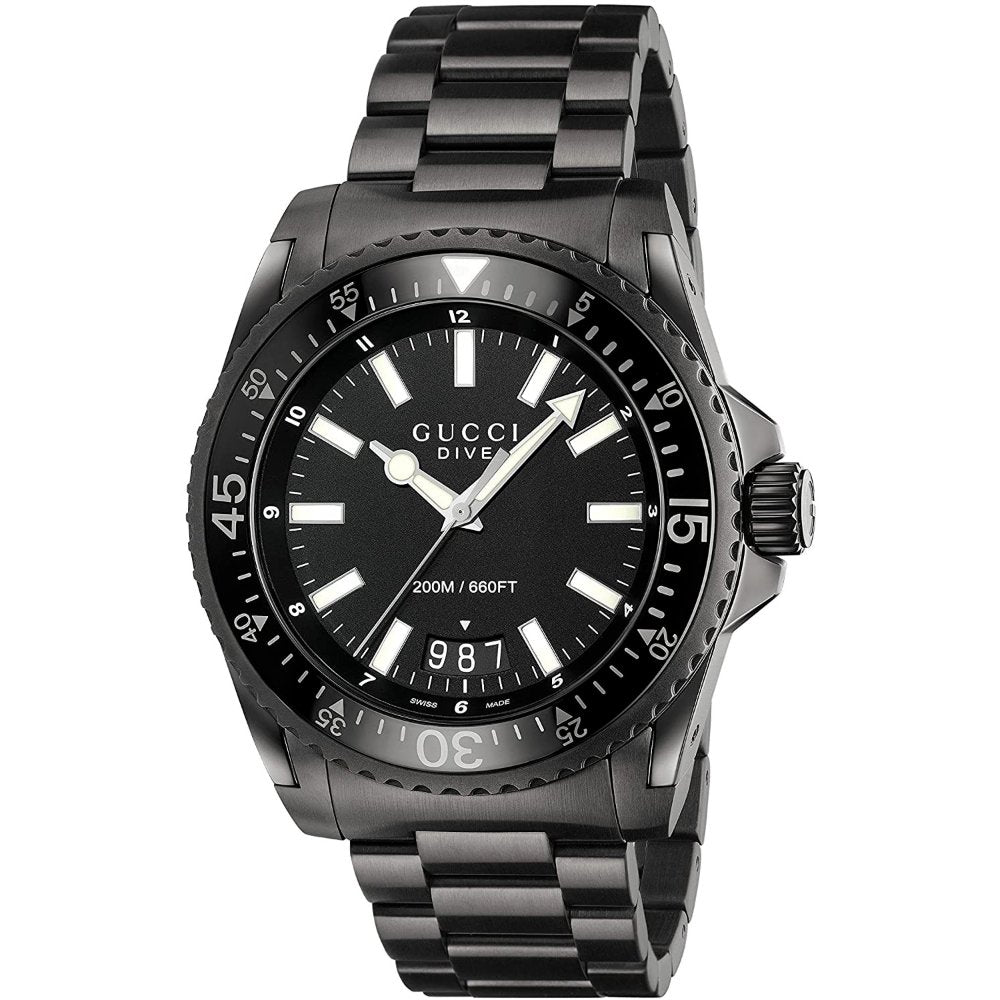Gucci YA136205 Black Dial Stainless Steel Men's Watch