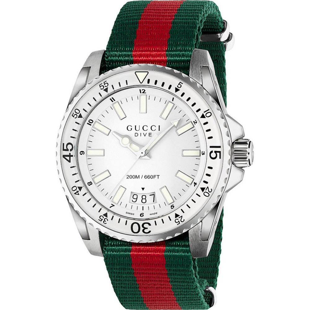 Gucci YA136207 Dive White Dial Men's Watch