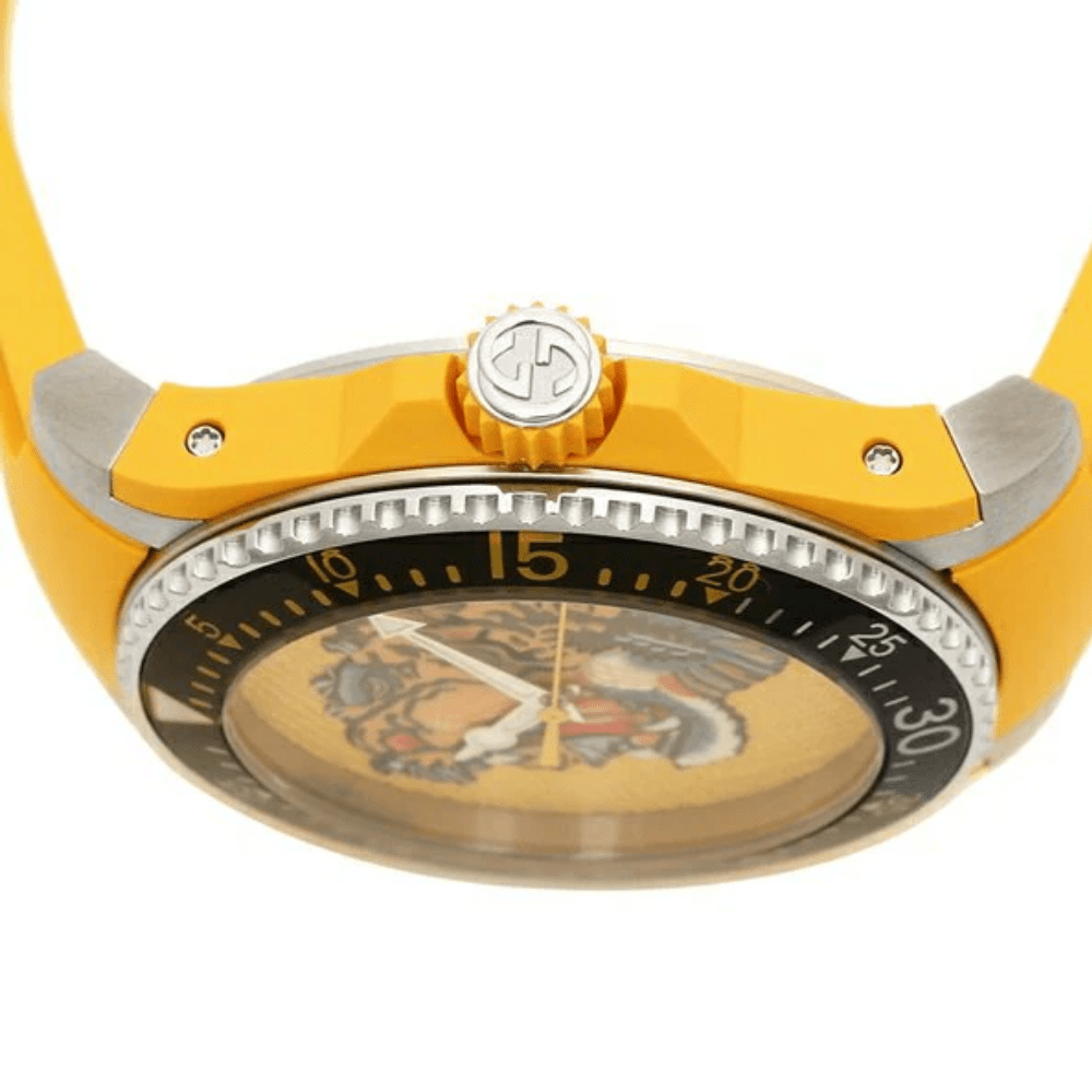 Gucci YA136317 Dive Embroidery Tiger Yellow Dial Men's Watch — view 4