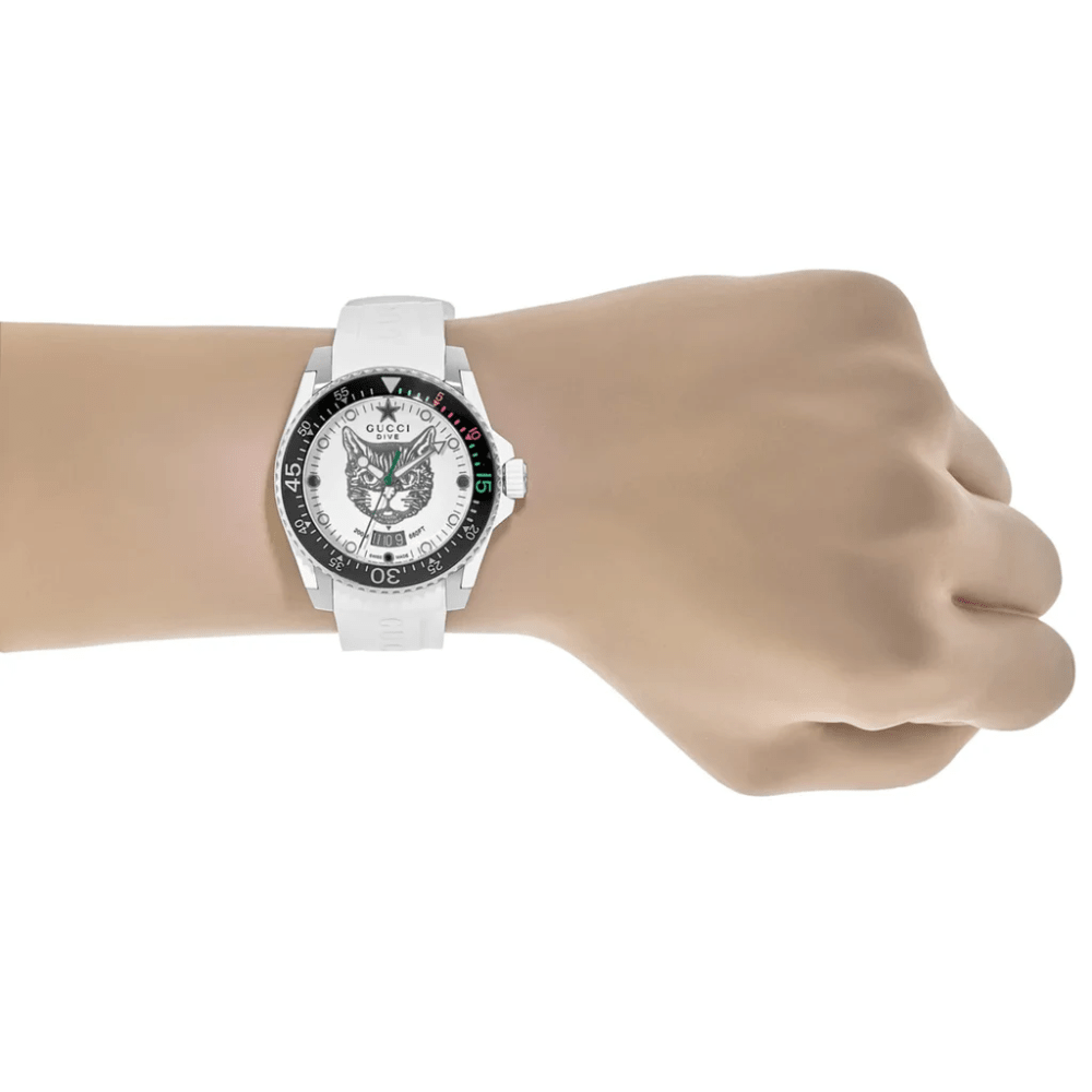 Gucci YA136329 Dive Tiger White Dial Men's Watch — view 7