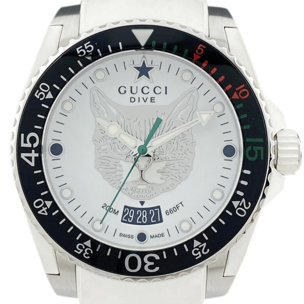 Gucci YA136329 Dive Tiger White Dial Men's Watch — view 5