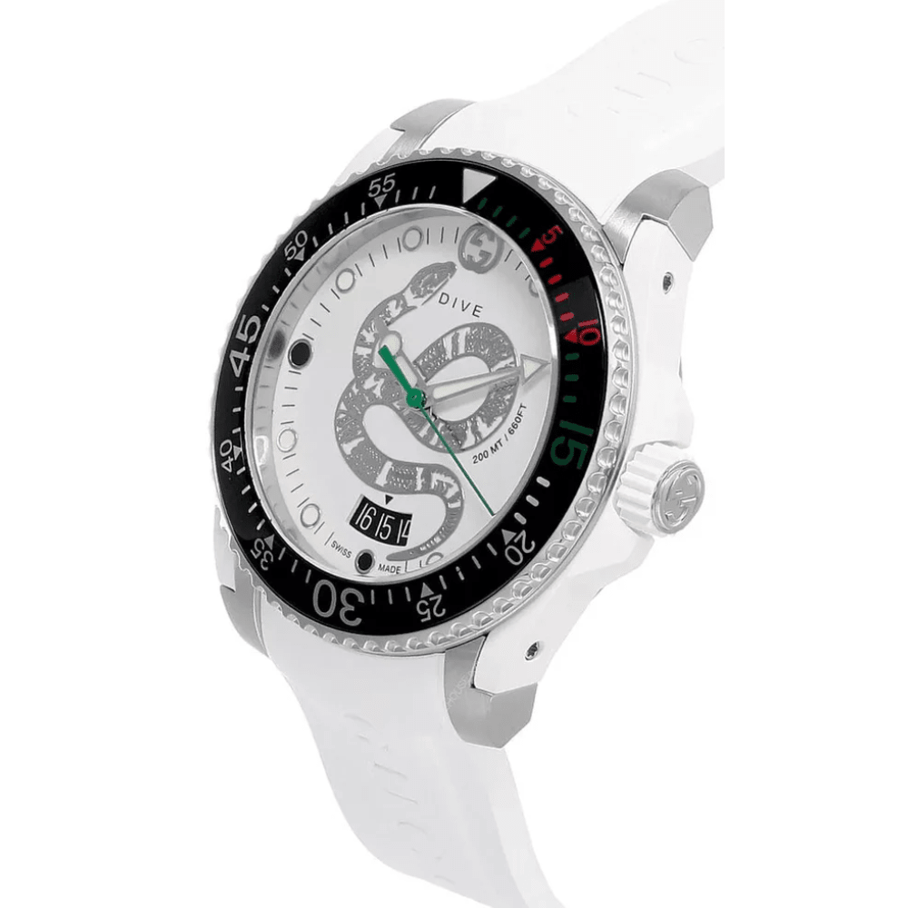 Gucci YA136330 Dive Snake Motif White Dial Men's Watch — view 7