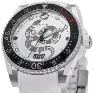 Gucci YA136330 Dive Snake Motif White Dial Men's Watch — view 5