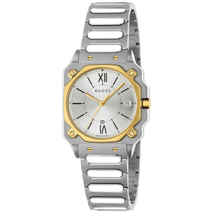 Gucci YA166506 G-Flat Silver Dial Unisex Watch