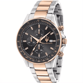 Maserati R8873640014 Sfida Chronograph Black Dial Two-Tone Men's Watch