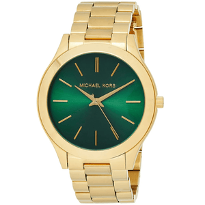 Michael Kors MK3435 Slim Runway Green Dial Gold-Tone Ladies Watch — view 3