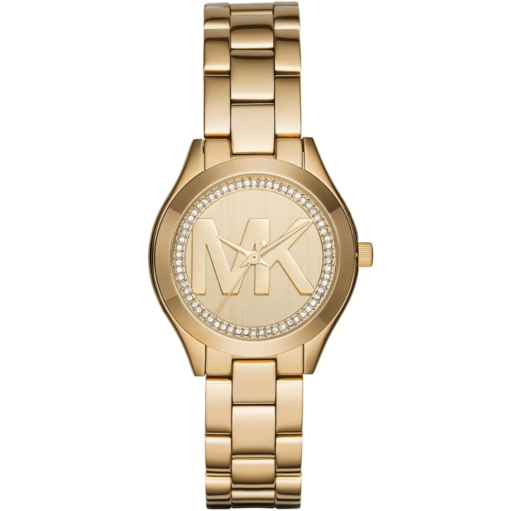 Michael Kors MK3477 Slim Runway Gold Dial Ladies Watch