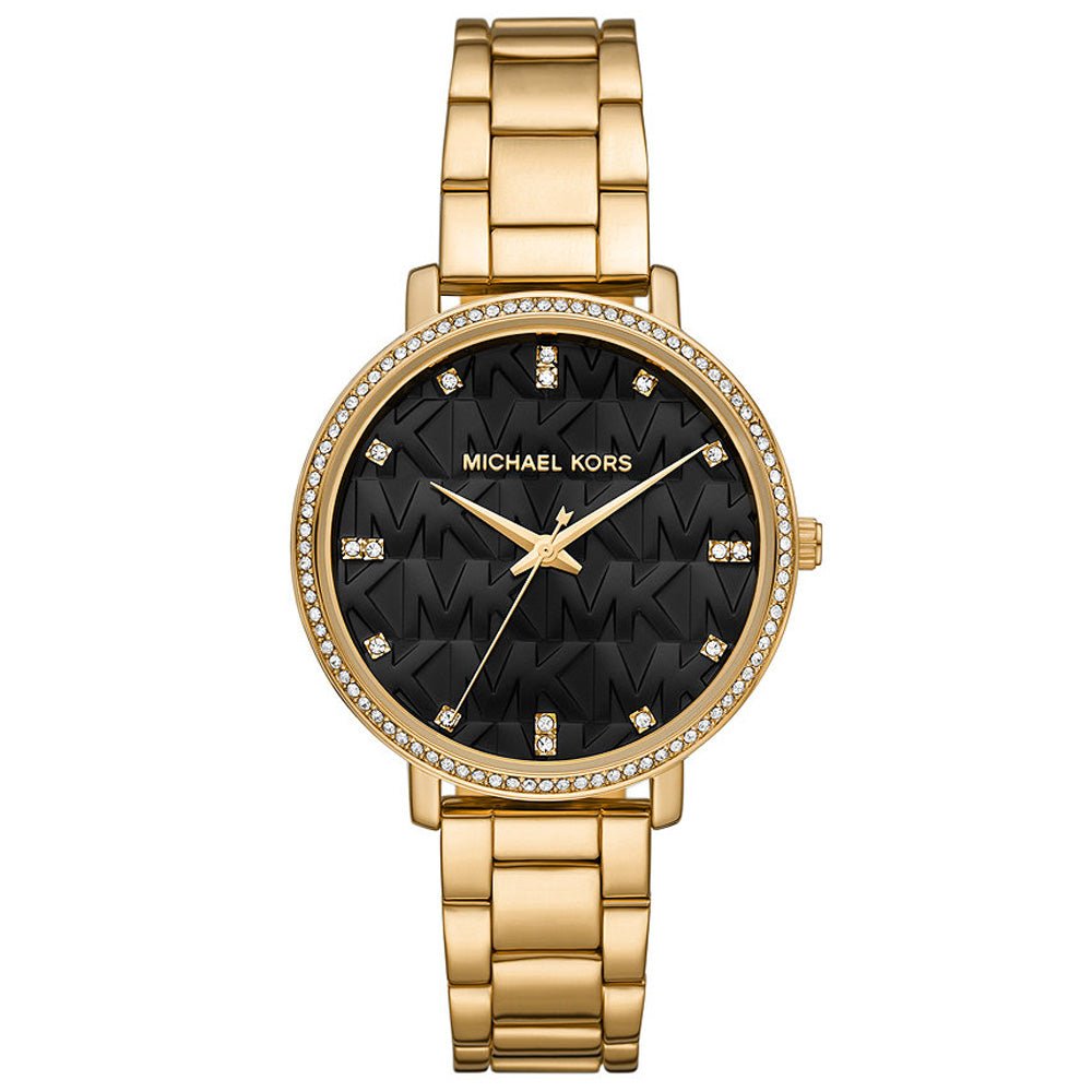 Michael Kors MK4593 Pyper Black MK Patterned Ladies Watch