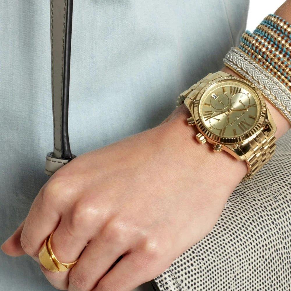 Michael Kors MK5556 Lexington Chronograph Champagne Dial Gold Pvd Ladies Watch — view 4
