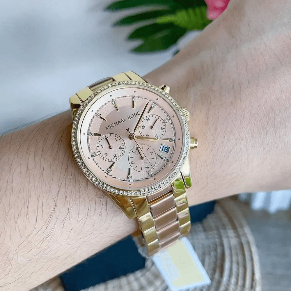Michael Kors MK6475 Ritz Two Tone Chronograph Ladies Watch — view 6