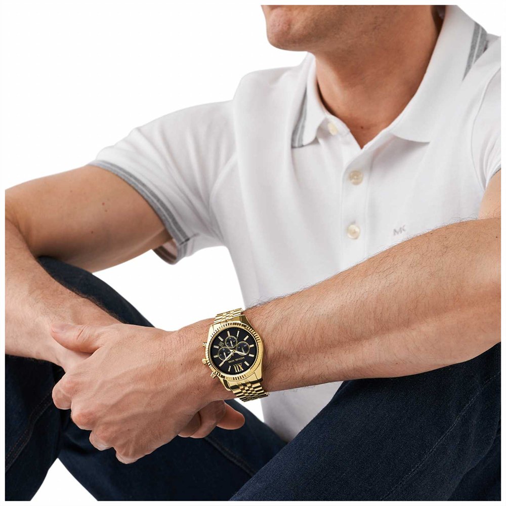 Michael Kors MK8286 Black Dial Lexington Gold Men's Watch — view 3