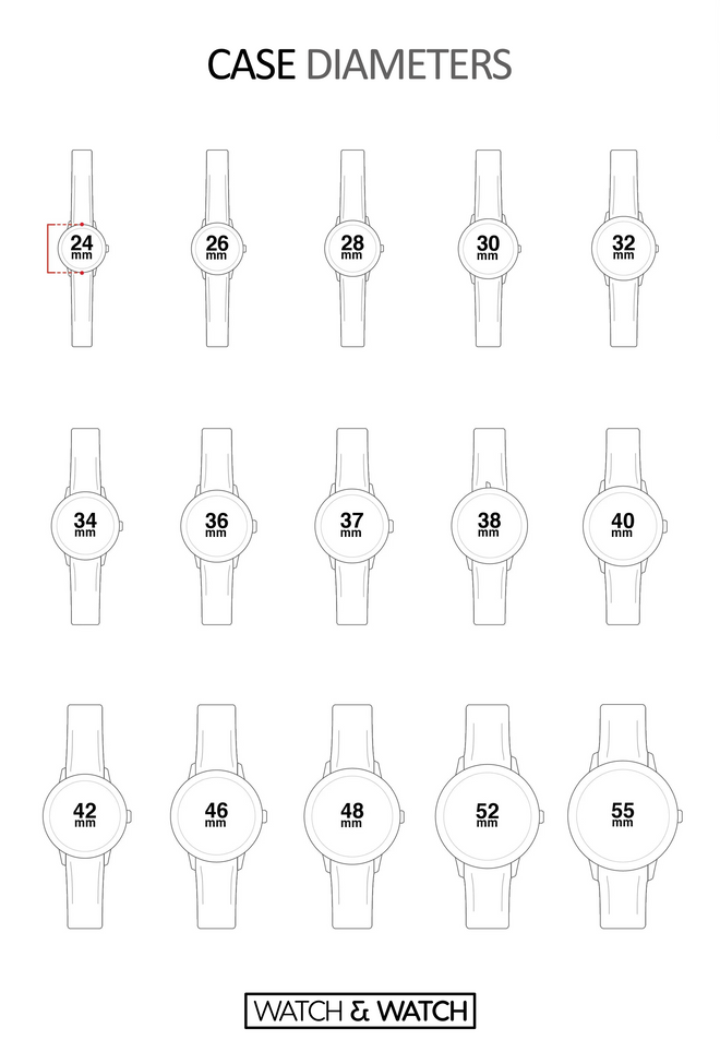 Watch case diameter size guide